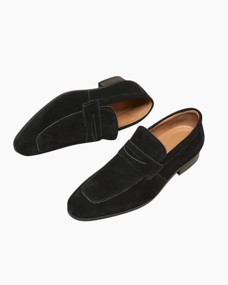 Slip-On Loafers i mocka med innersula i läder