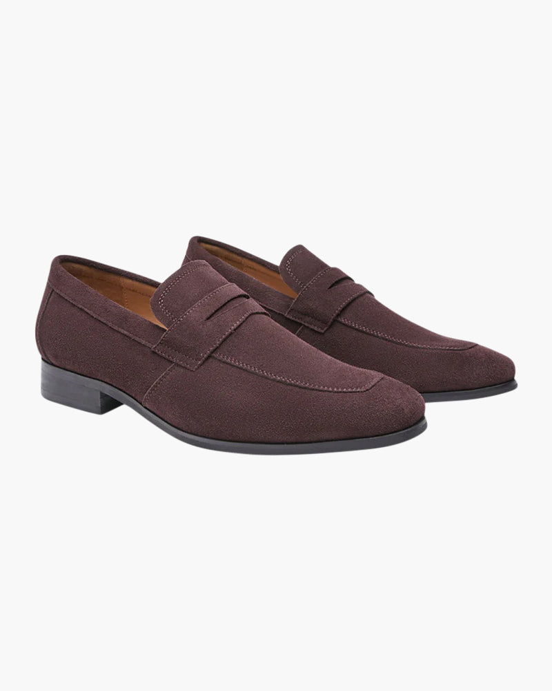 Slip-On Loafers i mocka med innersula i läder