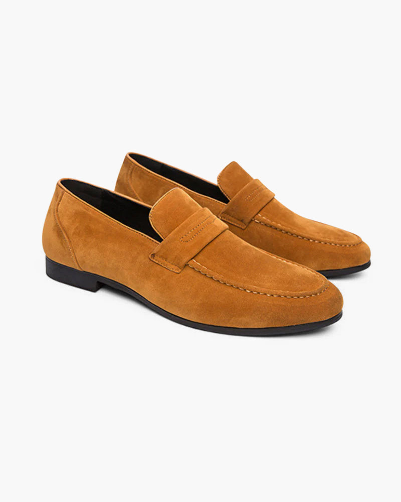 Slip-On Loafers i mocka med innersula i läder