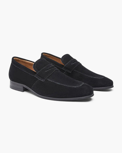 Slip-On Loafers i mocka med innersula i läder